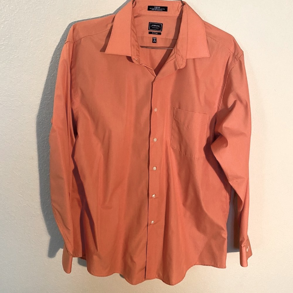 Arrow NWOT Men’s Fitted Poplin Dress Shirt 18 34/35 *** 3/$25